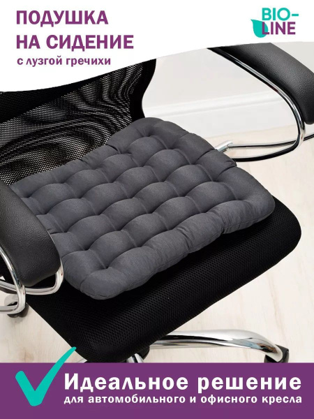 Подушка на стул с гречневой лузгой, 40х40 см, Bio-line купить на OZON ...