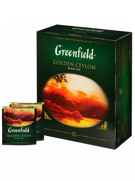 Черный чай в пакетиках Golden Ceylon,100 шт купить на OZON по низкой ...