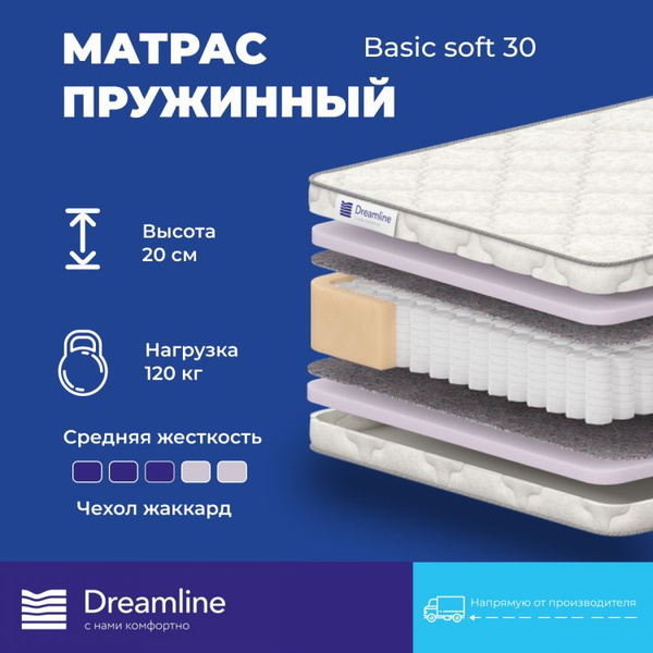 Матрас DreamLine 14682, Независимые пружины, 65x125 см купить c ...