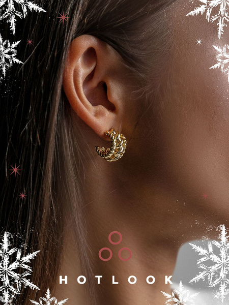 Серьги ретро объемные золотистые, модная бижутерия купить на OZON по ...