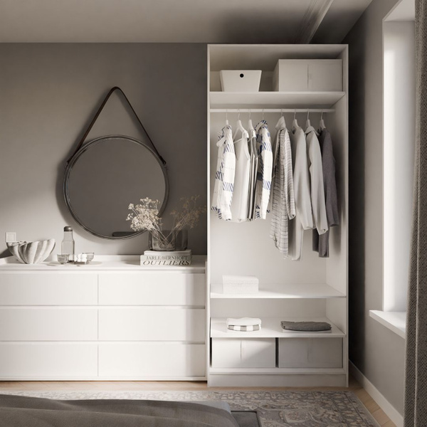Гардеробная система IKEA ПАКС, ЛДСП, 100x58x236 см купить c доставкой ...