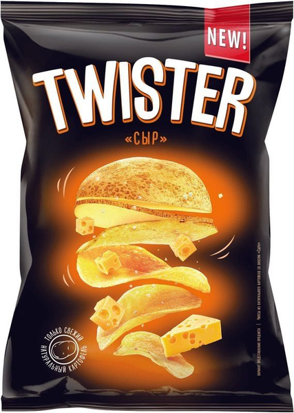 Чипсы картофельные Twister со вкусом сыра, 70г купить на OZON по низкой ...