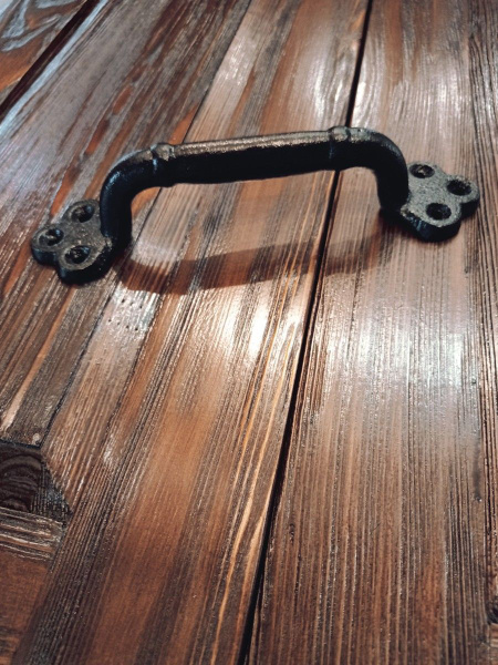 Дверная кованая чугуная ручка 217 мм, для двери, калитки, ворот. купить ...