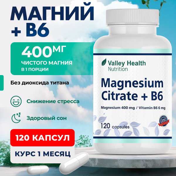Магний цитрат 400мг + витамин В6 6 мг купить на OZON по низкой цене ...