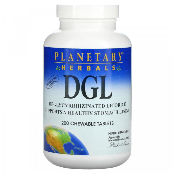 Planetary Herbals, DGL, глицирризинат солодки, 200 жевательных таблеток ...