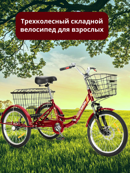 Трехколесный велосипед взрослый красный СКЛАДНОЙ РВЗ Чемпион 20 купить ...