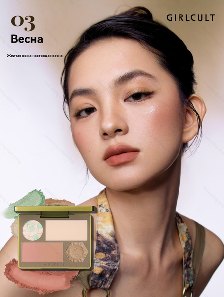 GIRLCULT Girlcult Face Palette 03 Echo, Newly Upgraded Texture, All-In-One Makeup Palette, Curated Color Selection, Harmonious Tones, Silky Blush, Radiant Highlighter, Buildable Formula, Multifunctional Use, Long-Lasting Wear, Everyday Makeup, Special Occ main image 0