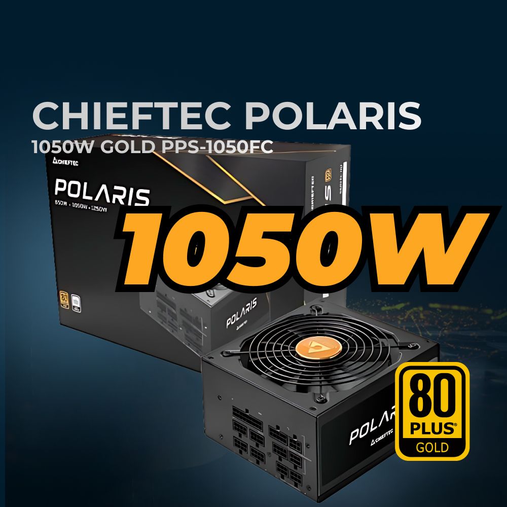 Блок питания для ПК Chieftec Polaris PPS-1050FC (ATX 2.4, 1050W, 80 PLUS GOLD, Active PFC, 140mm fan, Full Cable Management) Retail