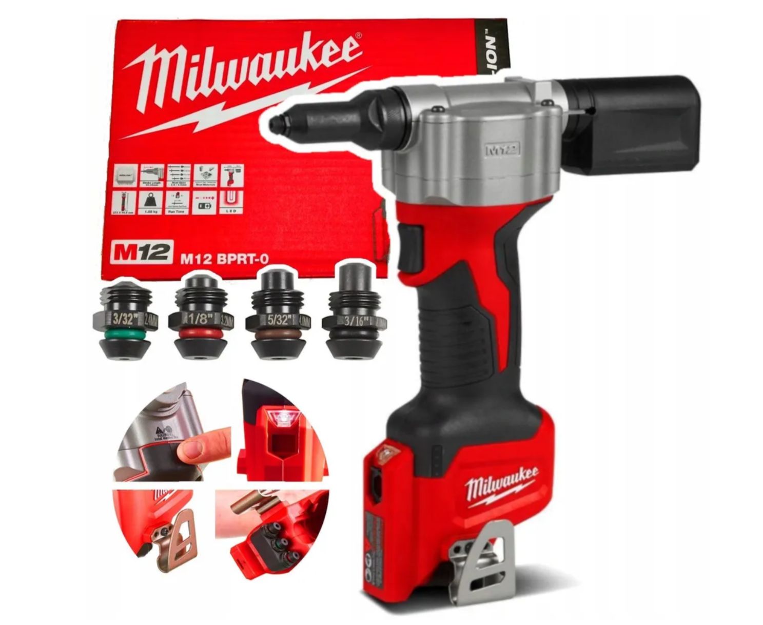 Аккумуляторный заклепочник M12 BPRT-0, Milwaukee 4933464404