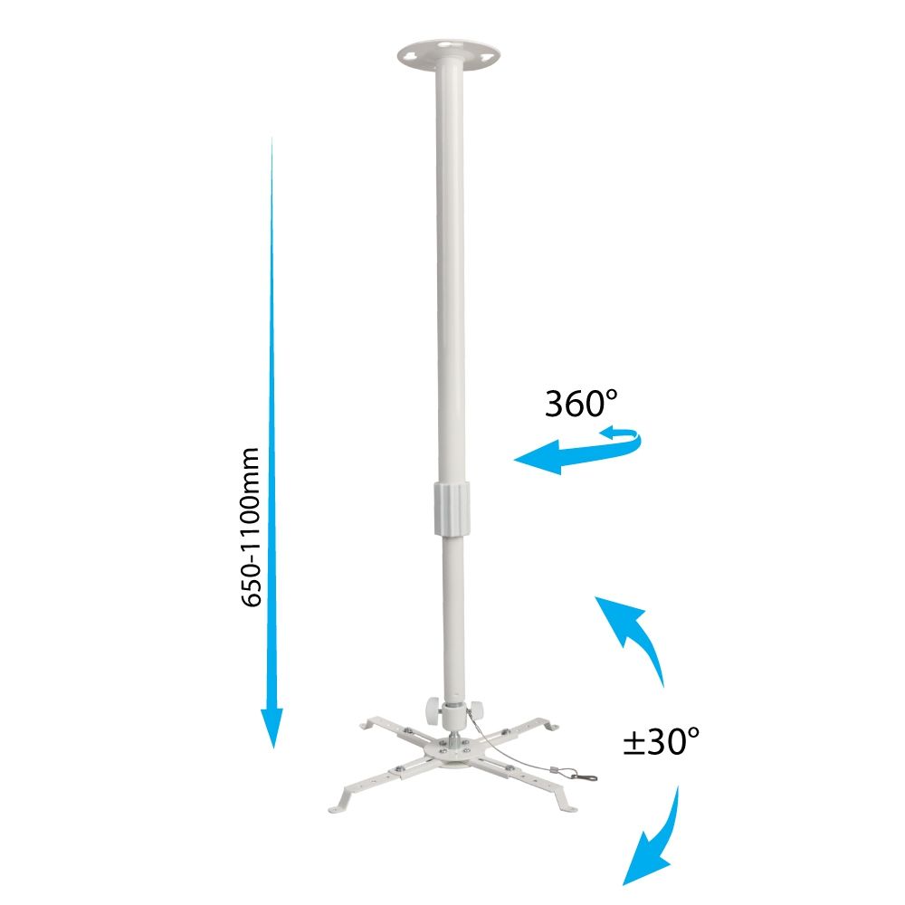 КронштейндляпроекторапотолочныйKromaxPROJECTOR-300/до10кг/высота65-110смотпотолка
