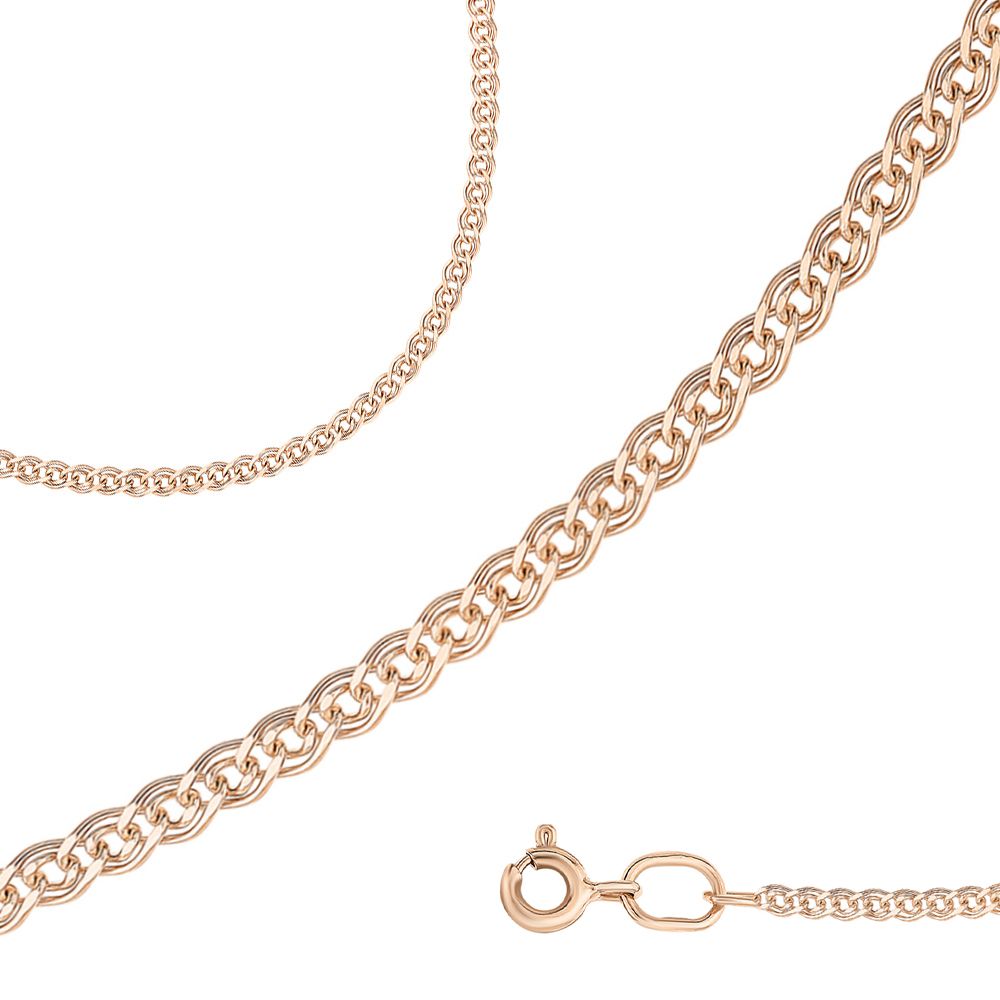 Пустотелая цепь/цепочка из красного золота 585 LINEA плетения Нонна 55 размер