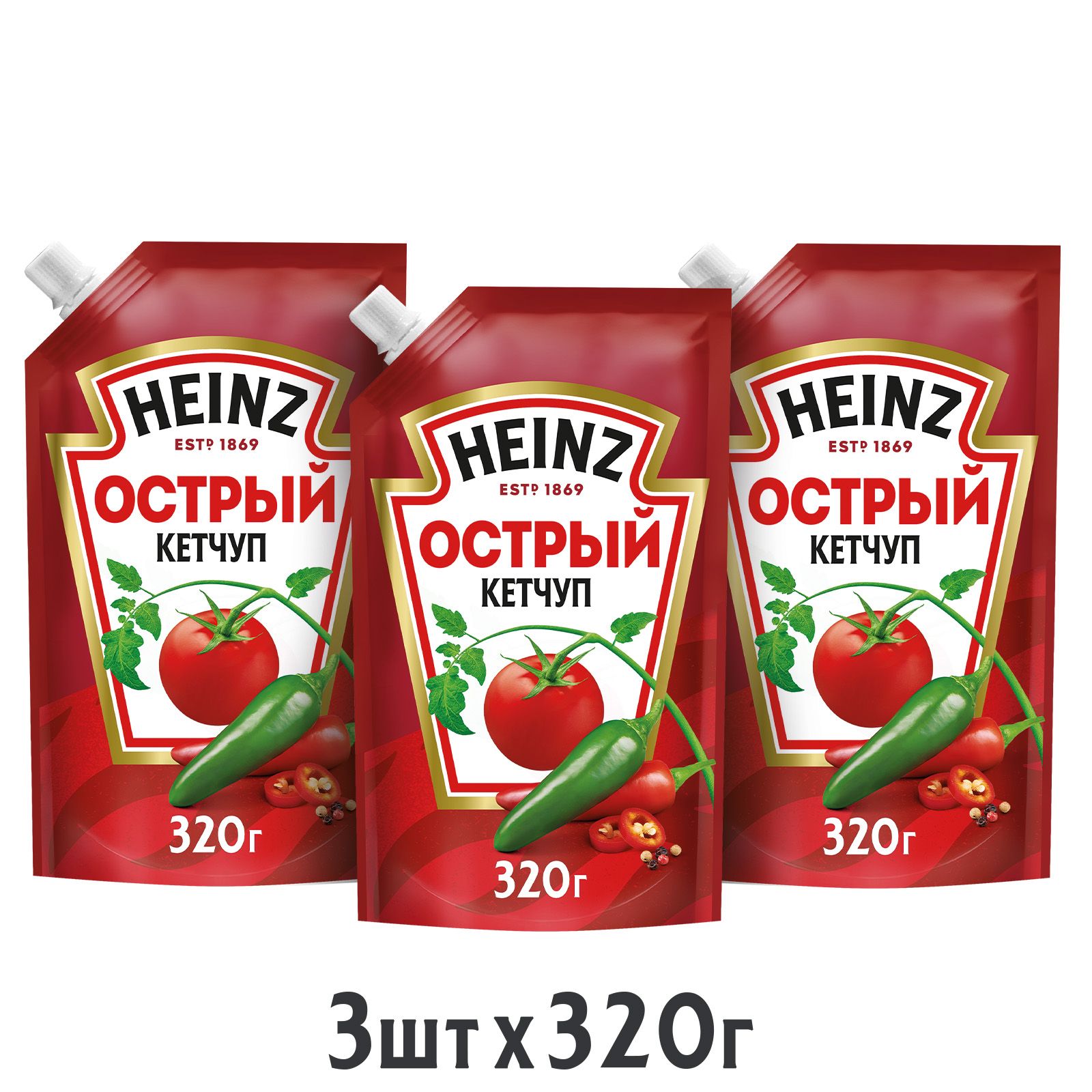 Кетчуп Heinz Острый, 320 г х 3 шт