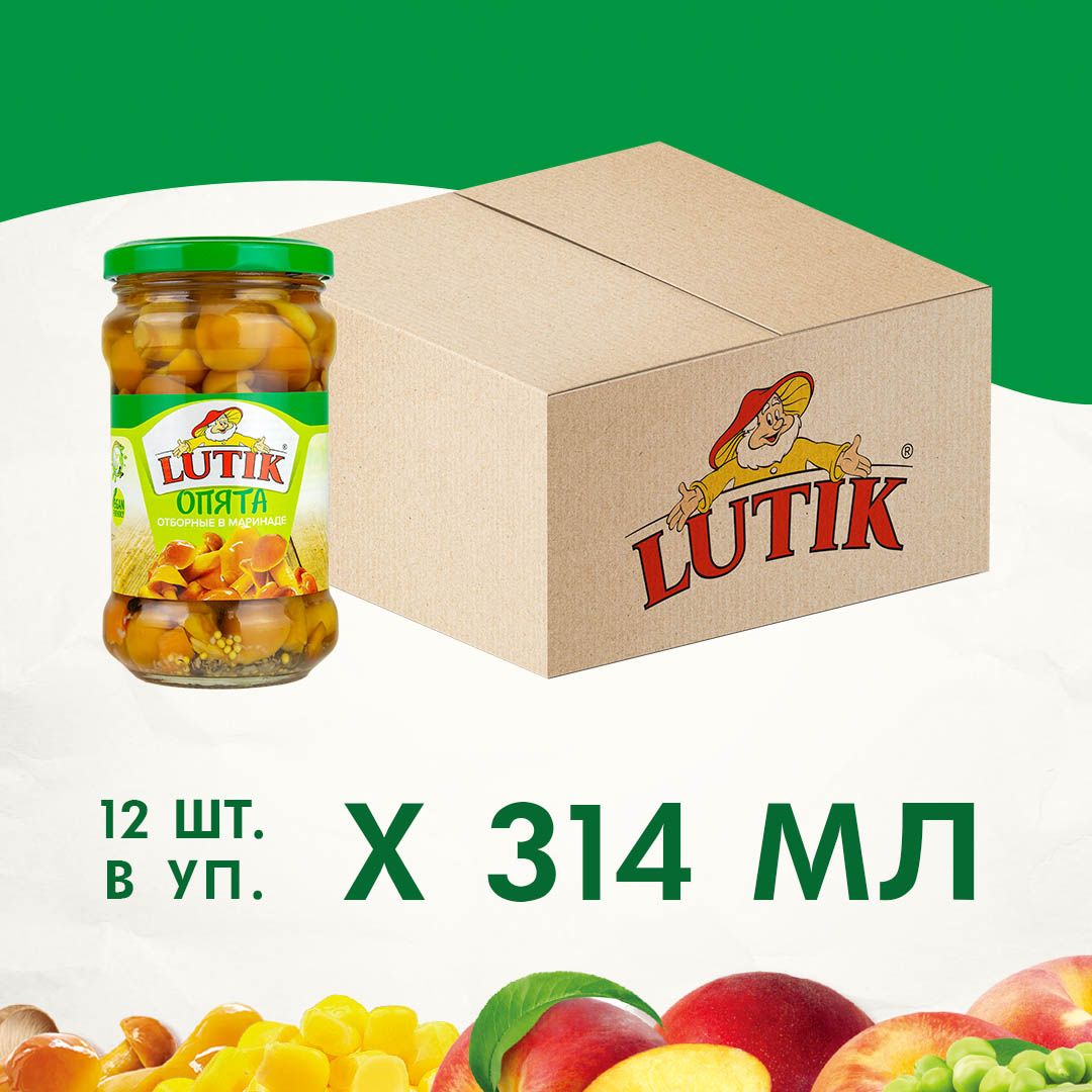 Опята Lutik отборные, в маринаде, 314 мл х 12 шт