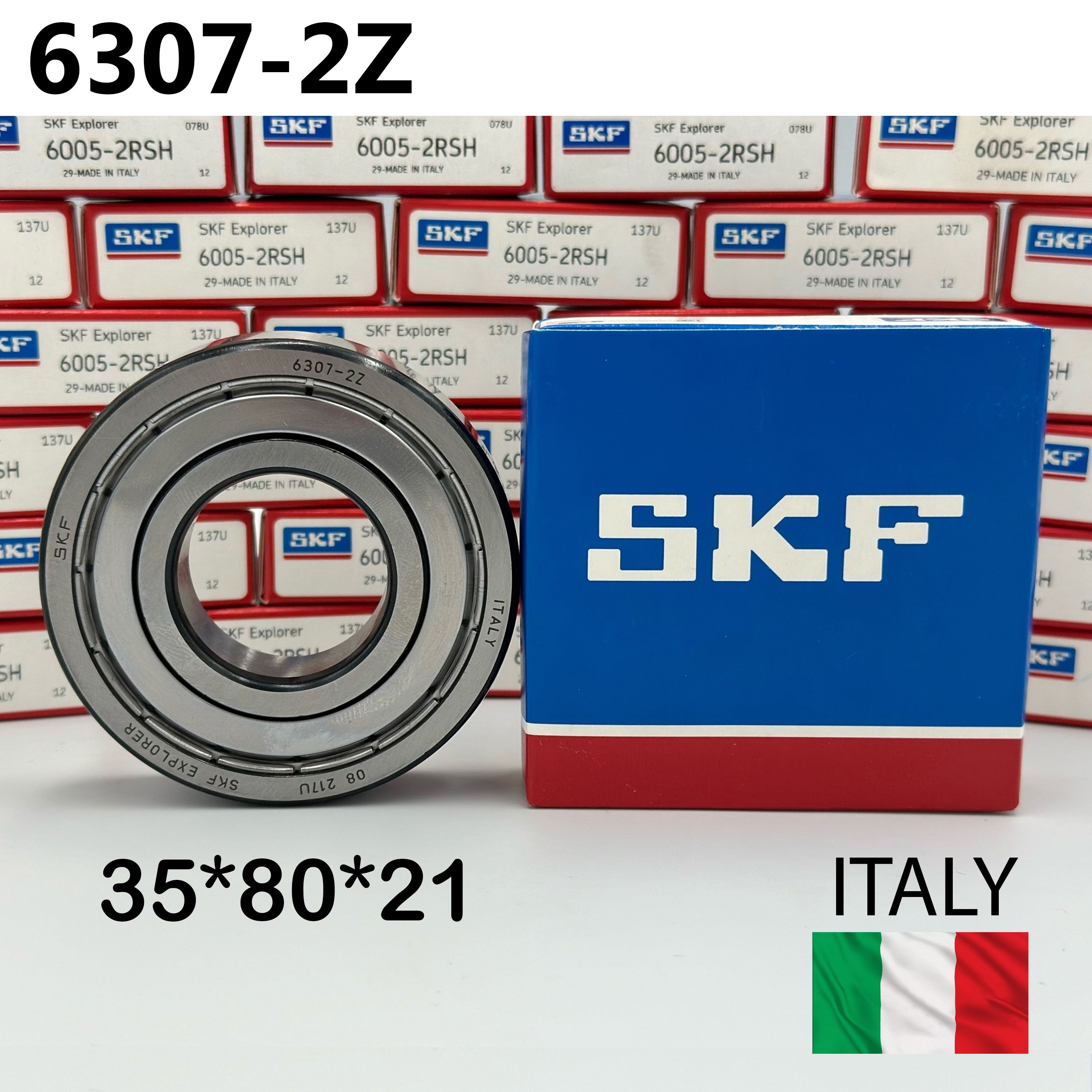 Подшипник SKF 6307-2Z (80307) размер 35*80*21 Италия, универсальный