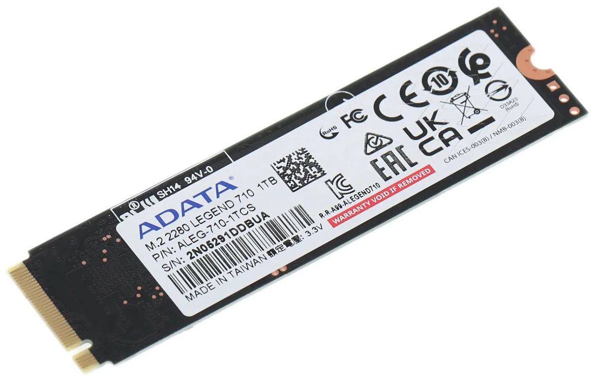 ADATA 1 ТБ Внутренний SSD-диск M.2 LEGEND 710 1000 Гб PCIe (ALEG-710-1TCS) (M.2 LEGEND 710 1000 Гб PCIe (ALEG-710-1TCS))