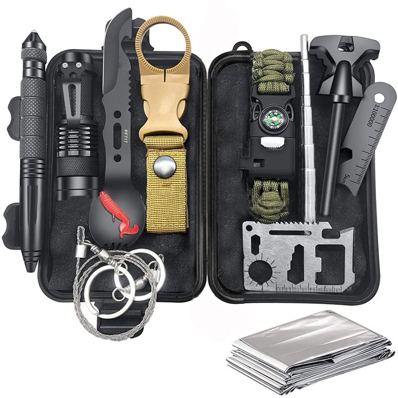 Setting survival. Снаряжение выживальщика edc. нож выживальщика survival kit knife. набор для выживания 12 предметов (agcy-07).