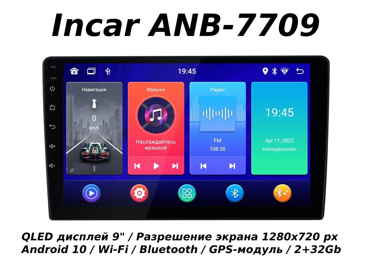 InCarУстройствоголовноедиагональ:9",2DIN,2ГБ/32ГБ