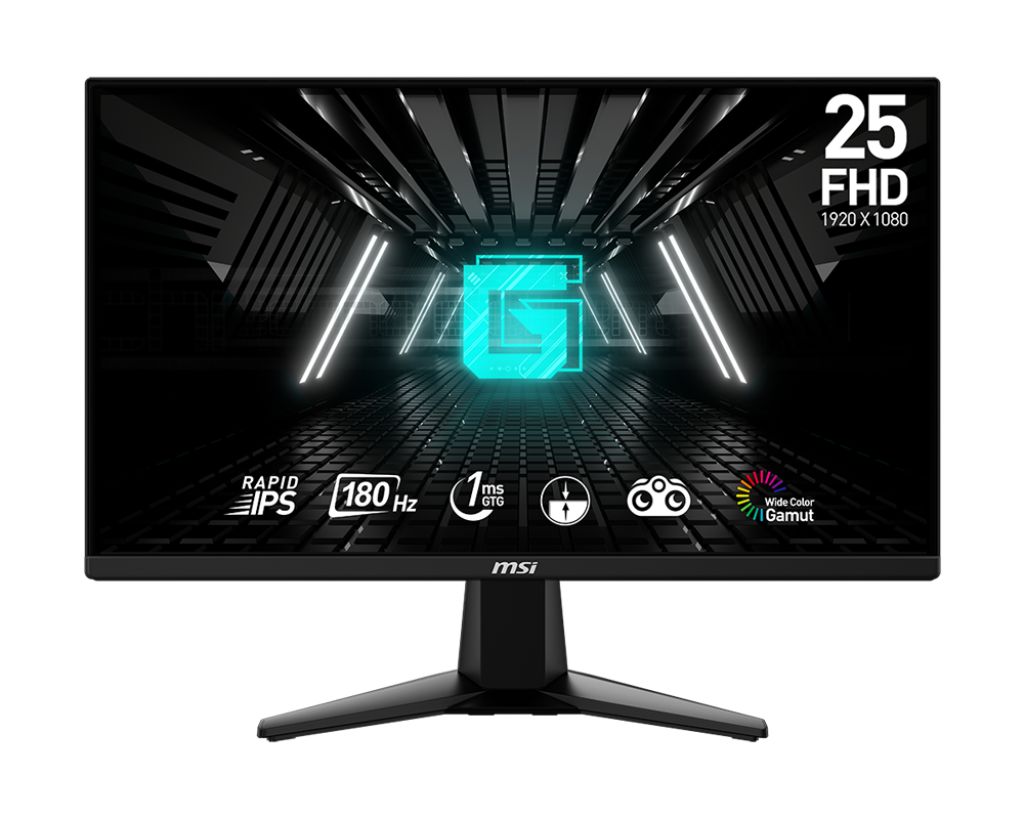 MSI24.5"МониторМониторMSIG255F,1920x1080,180Гц,IPS,LED,1000:1,300Кд/м²,черный,черный