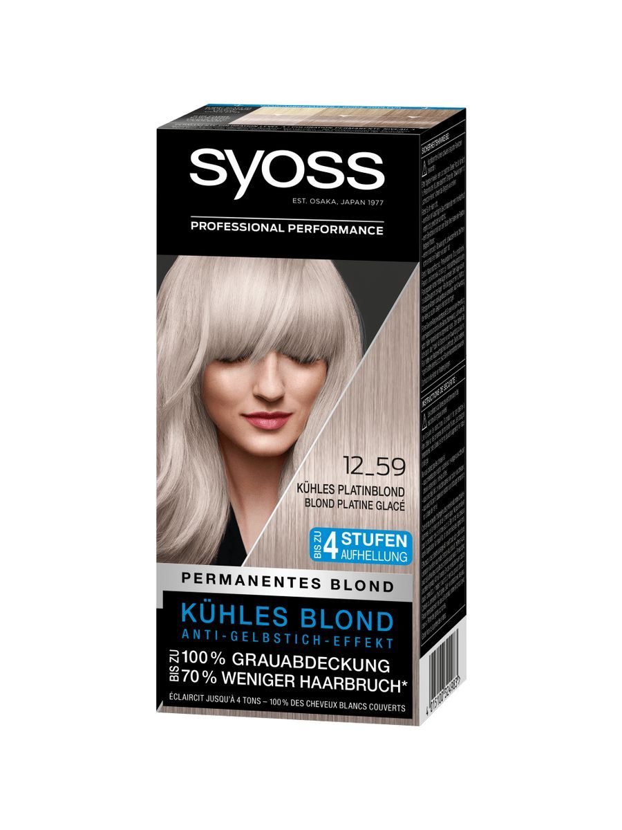 Перманентный блонд в цвете 12_59 Cool Platinum Blonde от <b>Syoss</b> Professional...