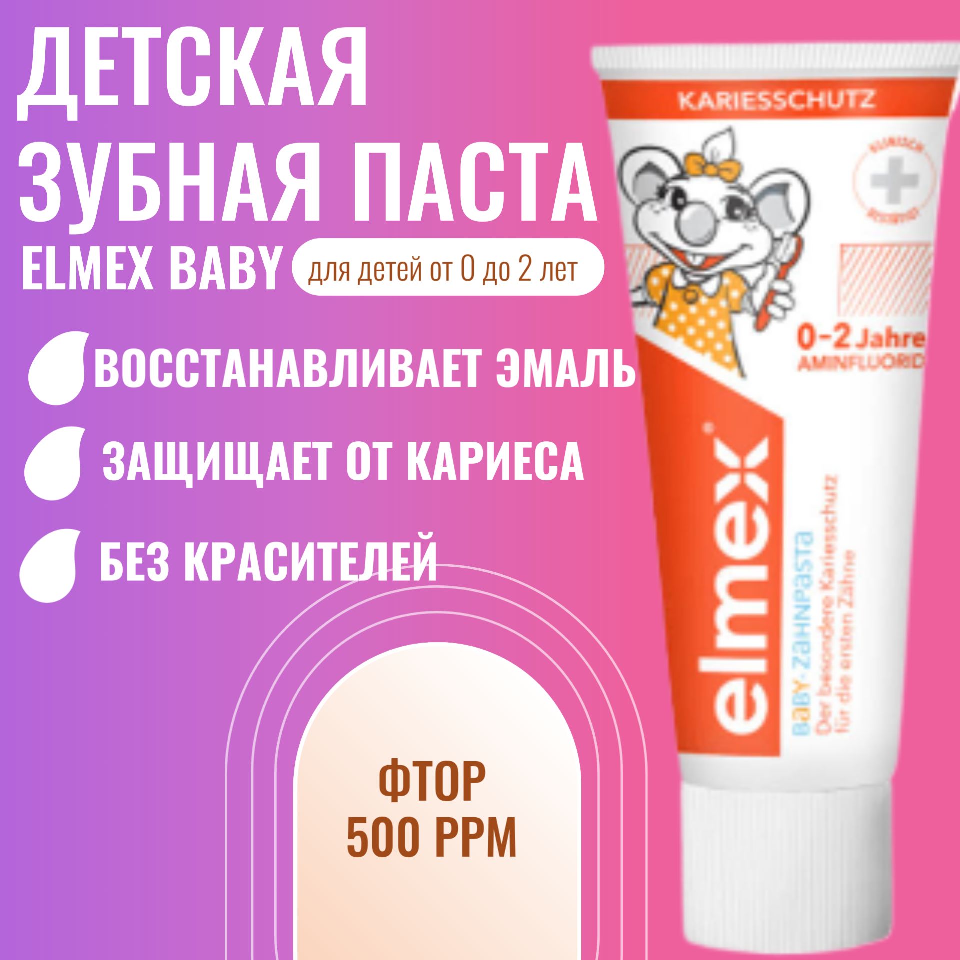 Детская зубная паста Colgate Elmex Baby от 0 до 2 лет 50 мл - купить с  доставкой по выгодным ценам в интернет-магазине OZON (534602420)