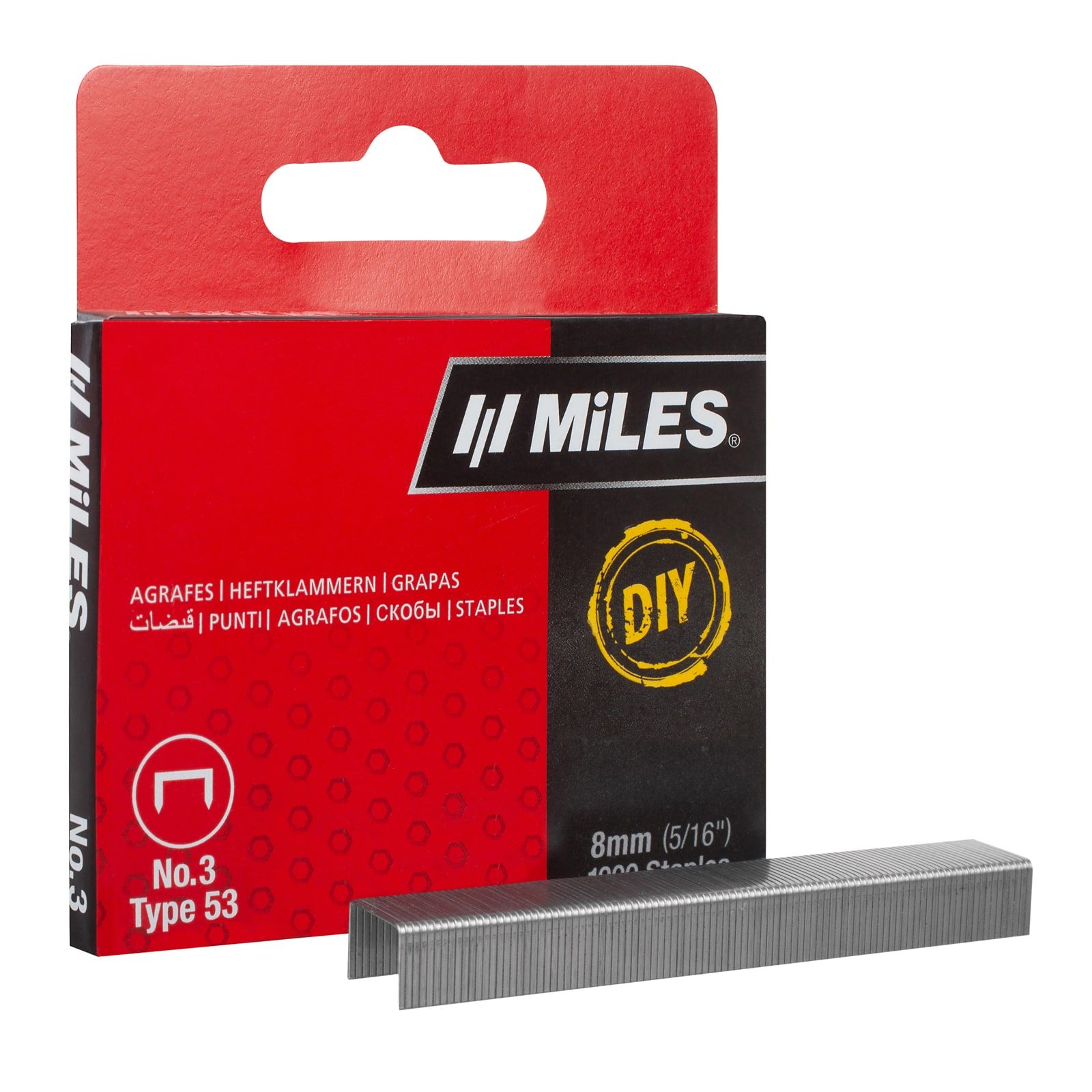 Скобы для степлера, тип53, DIY, заострены, закалены, оцинкованы, 8мм 1000шт.,