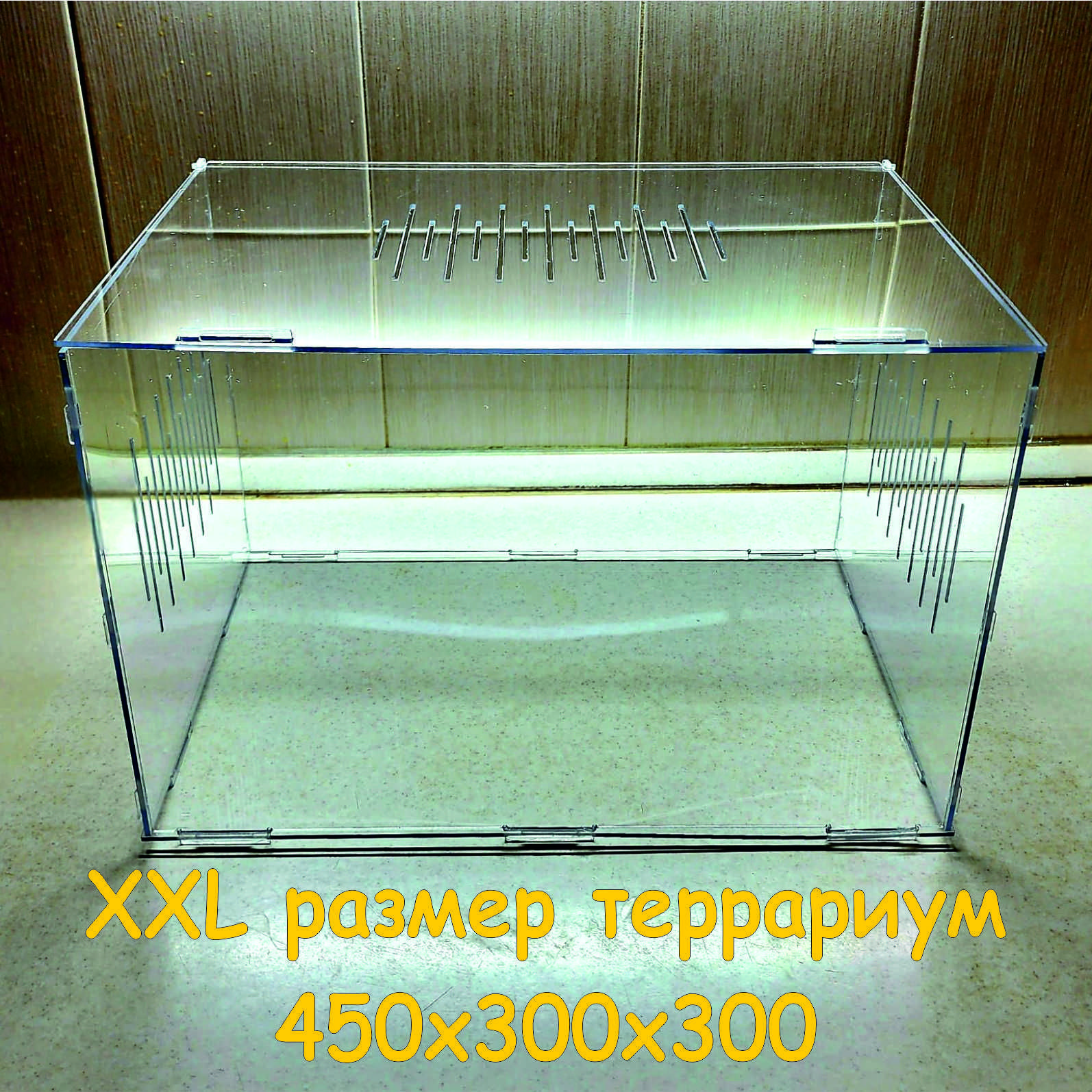 Прозрачный террариум XXL размера (ударопрочный) 450*300*300