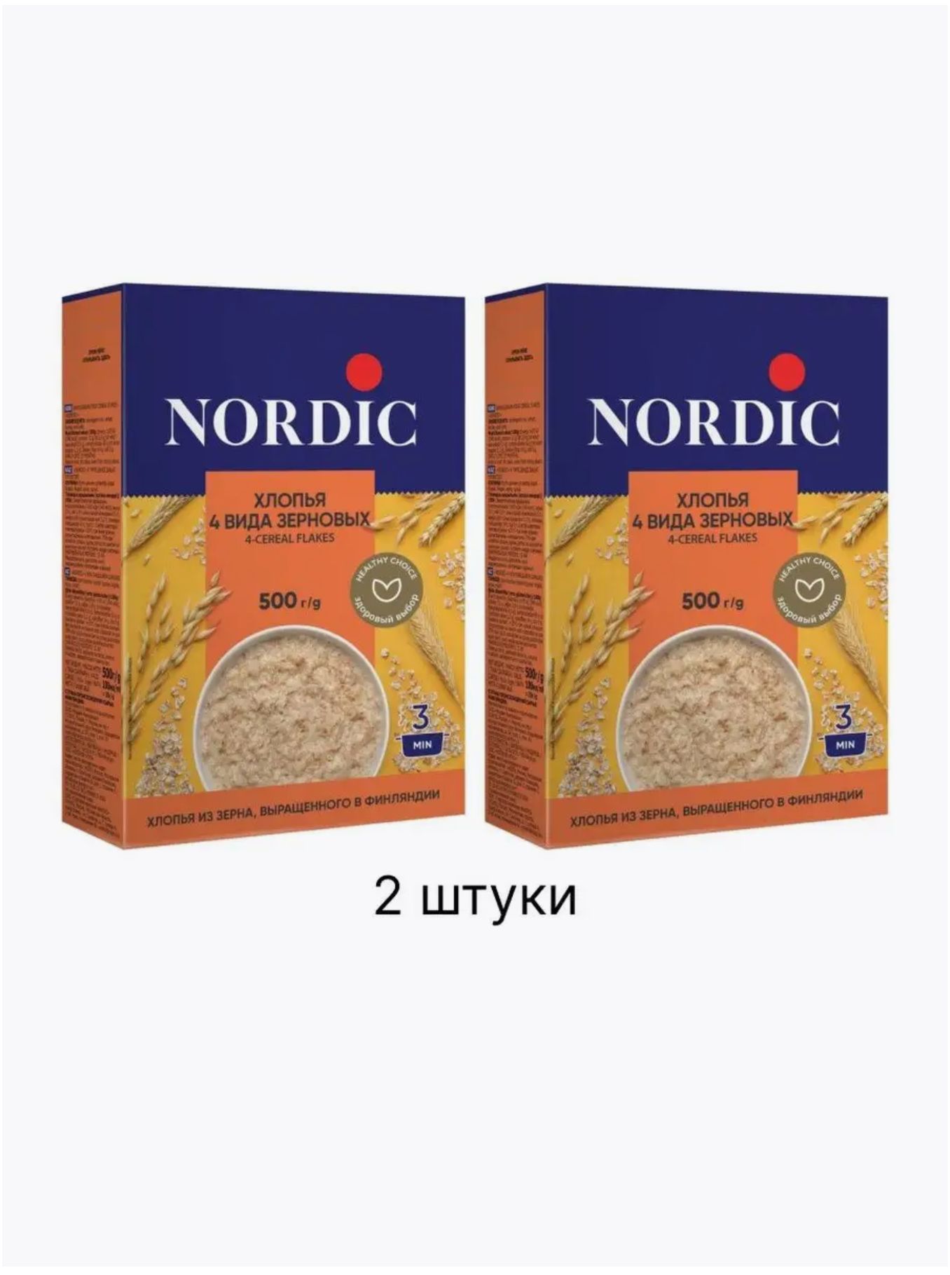 Хлопья Nordic 4 вида зерновых, 500 г