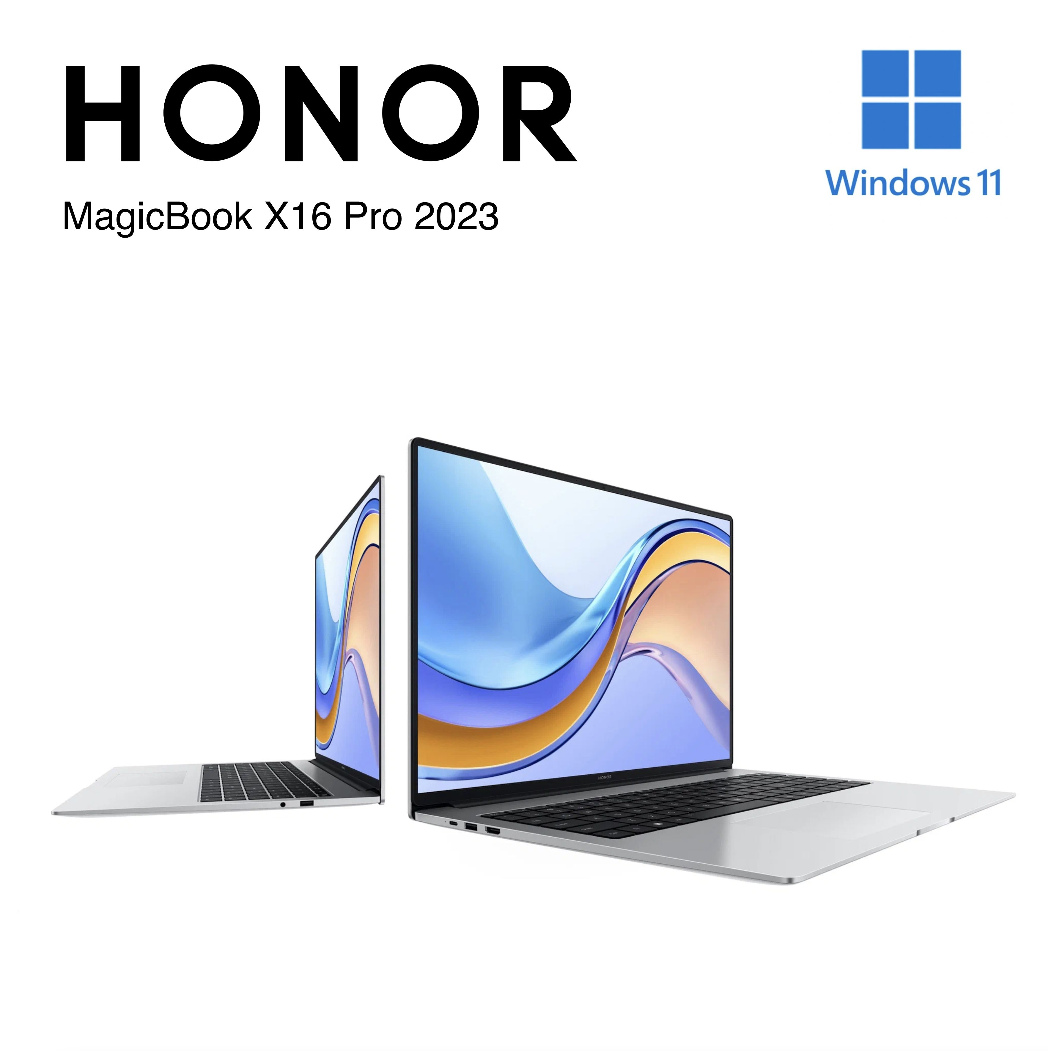 HonorНоутбукдляработыучебыигрHONORMagicBookX16ProНоутбук16",AMDRyzen77840HS,RAM16ГБ,SSD512ГБ,AMDRadeon780M,WindowsPro,серебристый,Русскаяраскладка