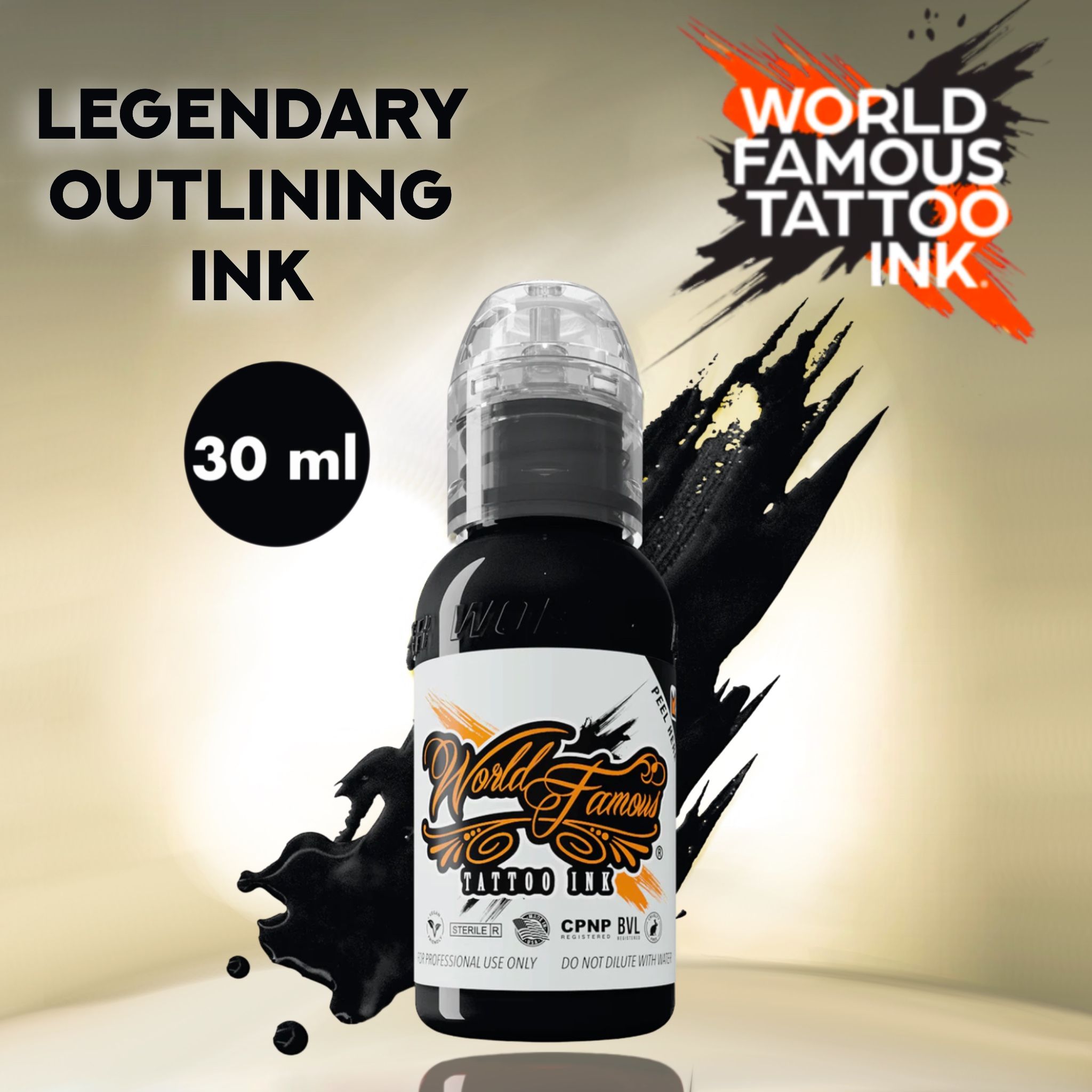 World Famous Legendary Outlining ink 30 мл - Контурная краска для татуировки и перманентного макияжа