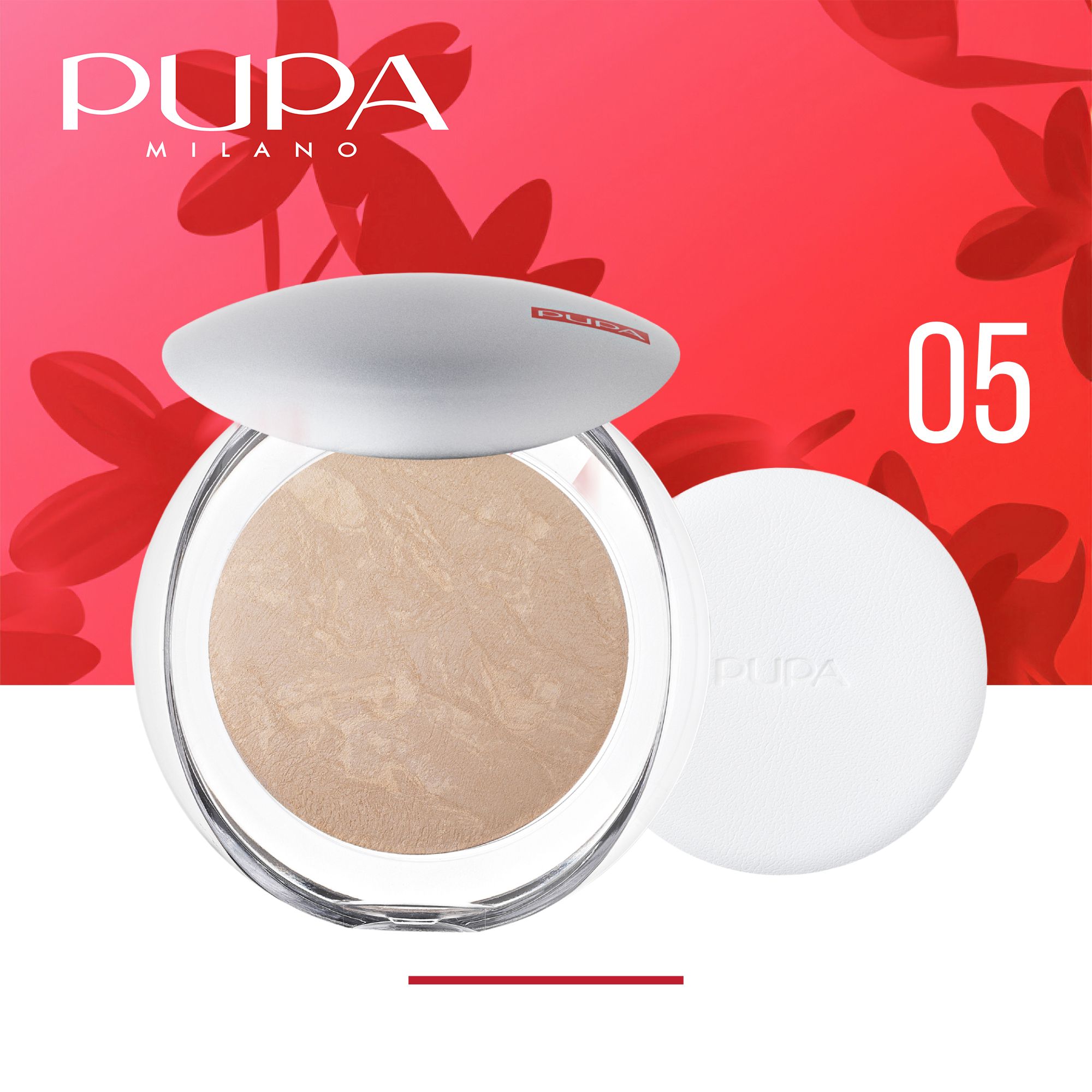 PUPA Пудра запеченная Luminys Baked Face Powder, тон 05 Amberlight