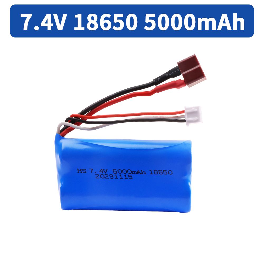 Обновление 7.4V 18650 5000MAH аккумулятор для Wltoys 10428/12428/12423 / Q46 RC запчасти для автомобилей с зарядным устройством 7.4V T разъем для силовых автомобилей