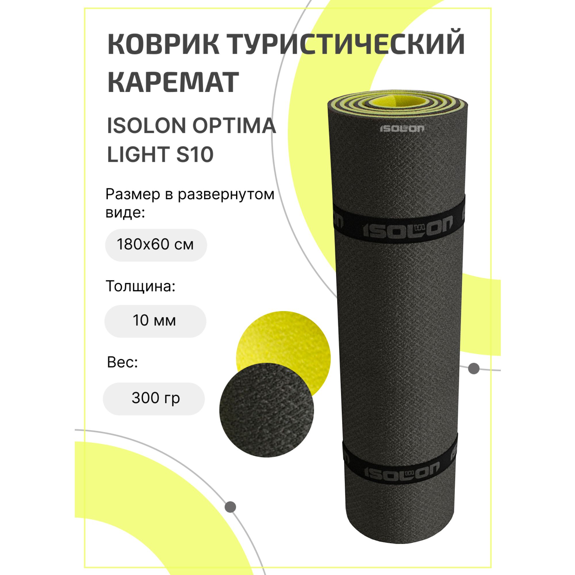 КовриктуристическийЗимнийOptima10,серый/желтый.180х60см.Двухсторонний10мм.Походный,армейский,дляпалатки.