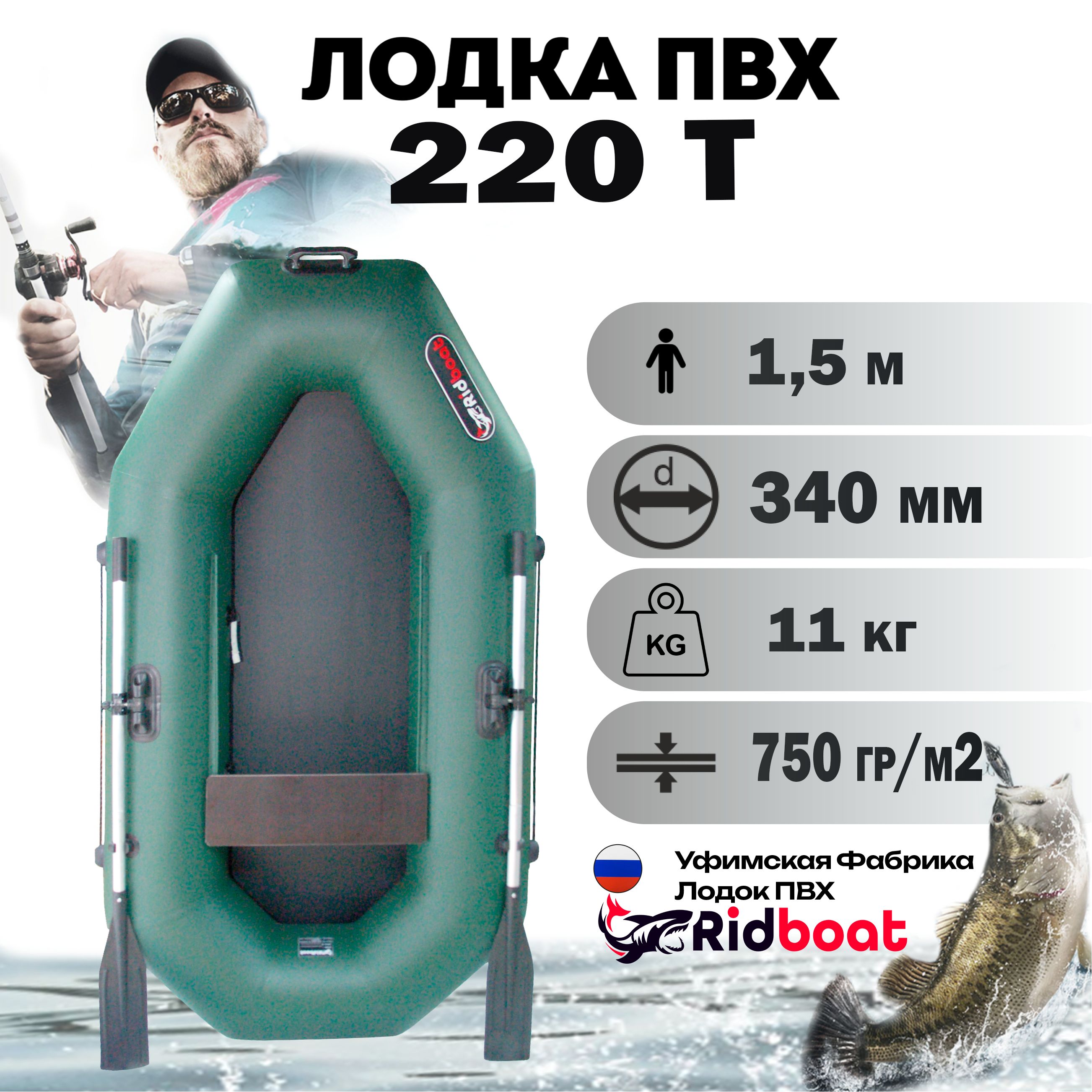 Ridboat Лодка, 220 см