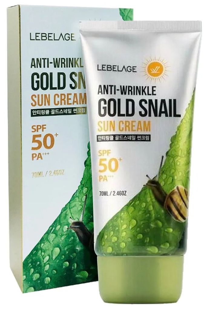 Солнцезащитный крем для лица с Муцином улитки /Anti-Wrinkle Gold SNAIL Sun Cream SPF 50+ PA+ 70 мл