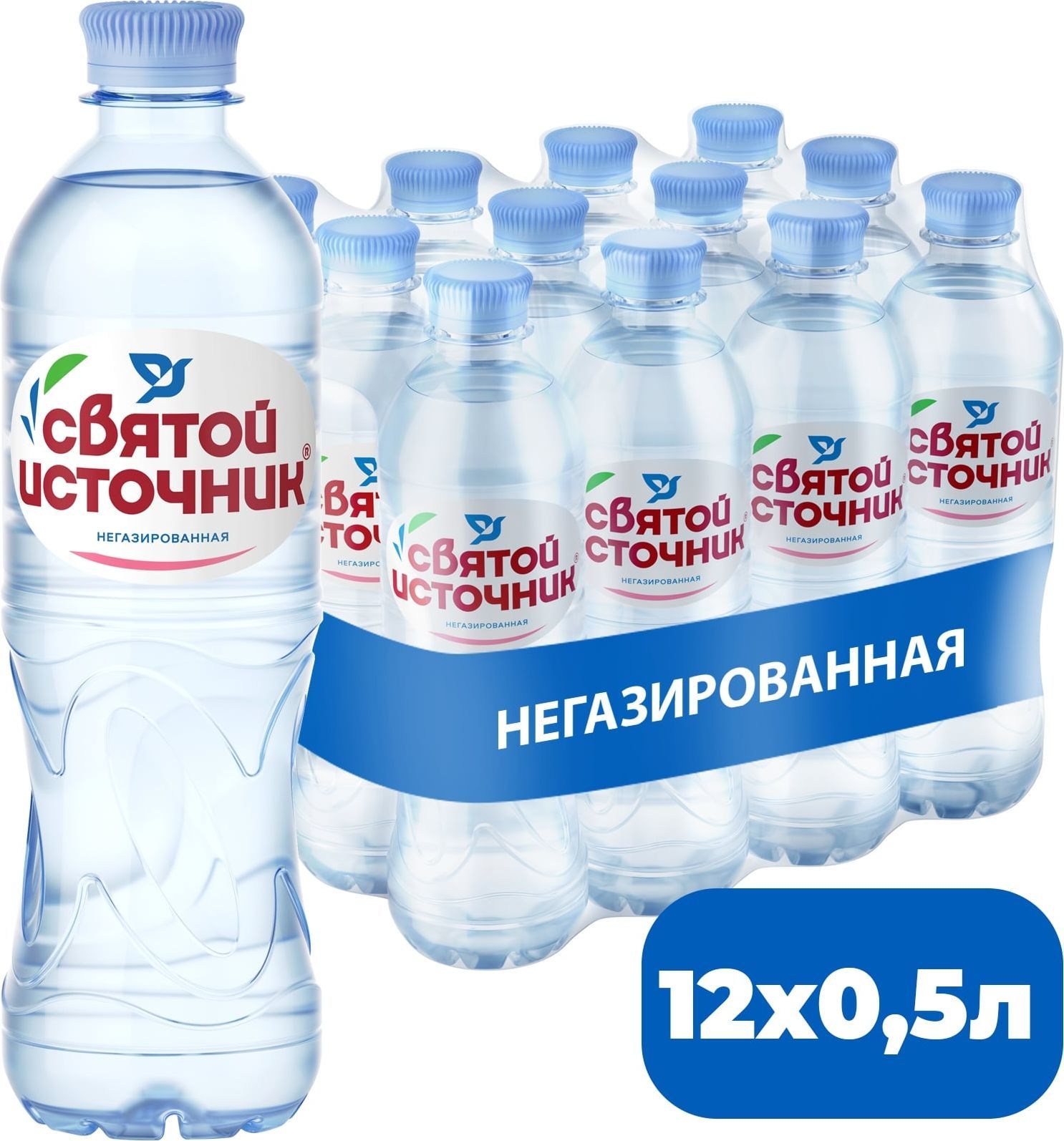 Вода негазированная Святой Источник, 12 шт х 0,5 л