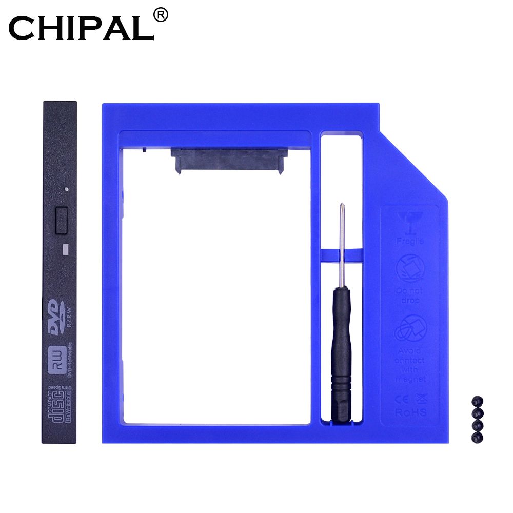 OptibayдляHDDCHIPALСалазки12.7ммSATA3.0синийcaddySSDпереходникDVDдля2,5