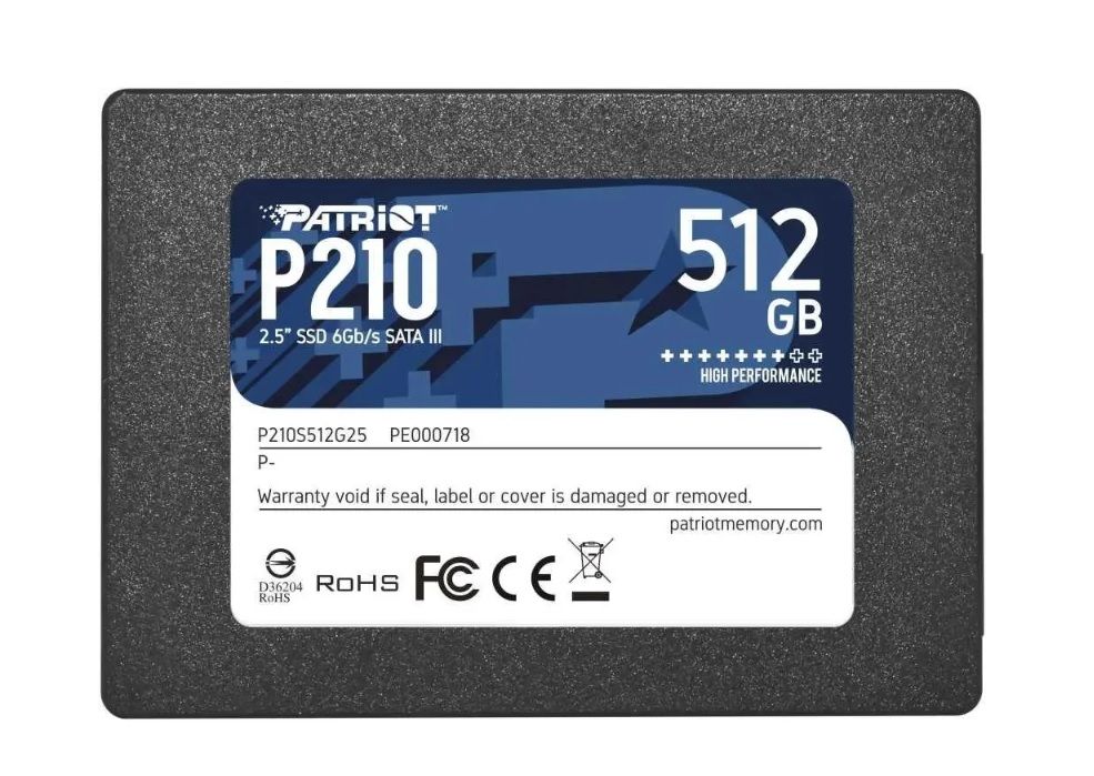 Patriot Memory 512 ГБ Внутренний SSD-диск P210 P210S512G25 (P210S512G25)