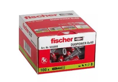 Универсальный дюбель 8х40 Fischer DUOPOWER (упак.100 шт.)