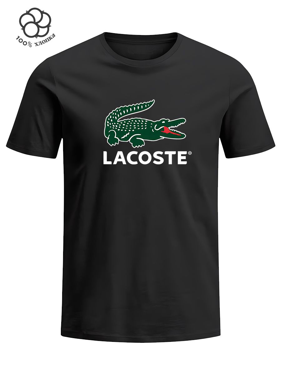 Футболка Lacoste, размер 56, цвет черный, 100% хлопок - купить по выгодной цене в интернет-магазине OZON (1608056710)