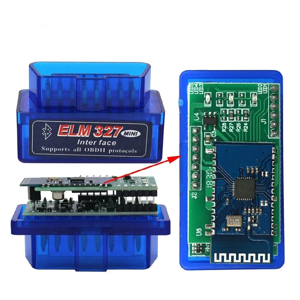 ELM327 Bluetooth V1.5 2PCB PIC18F25K80 OBD2 считыватель кодов ELM 327 OBDII диагностический двойной адаптер для Android