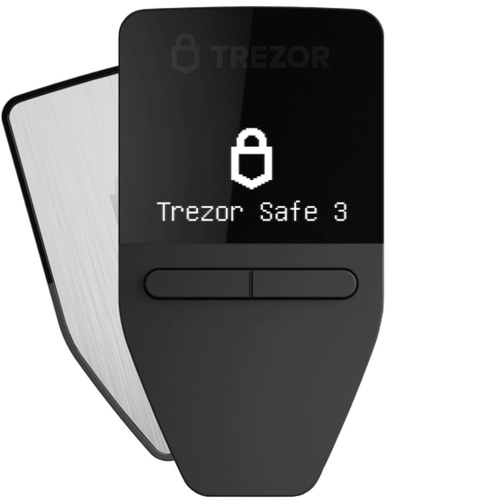 Аппаратный криптокошелек Trezor Safe 3 Stellar Silver - холодный кошелек для криптовалют