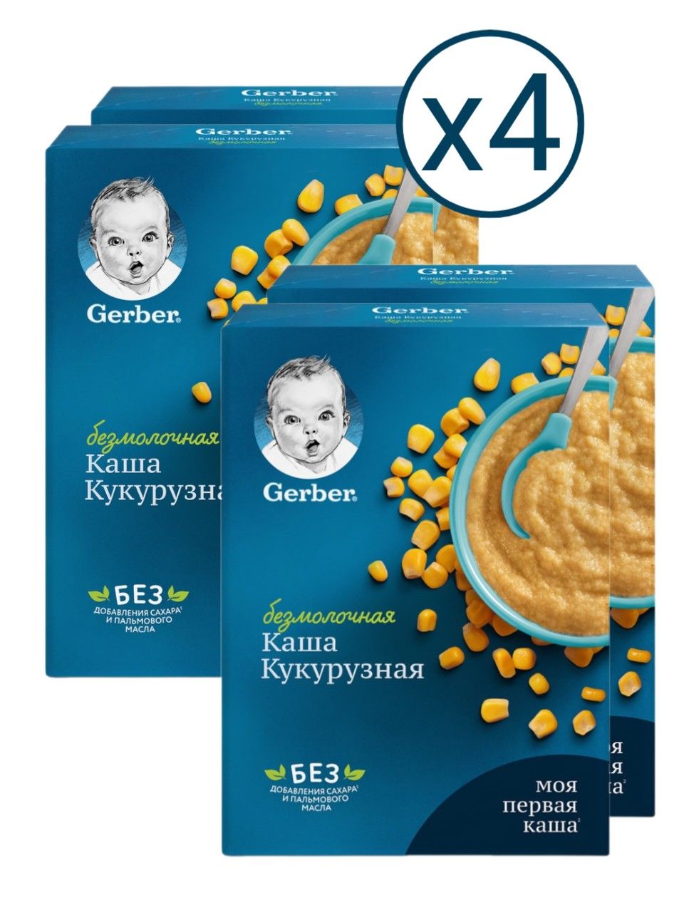 Каша сухая безмолочная Gerber кукурузная с 5 месяцев 180 г 4 шт