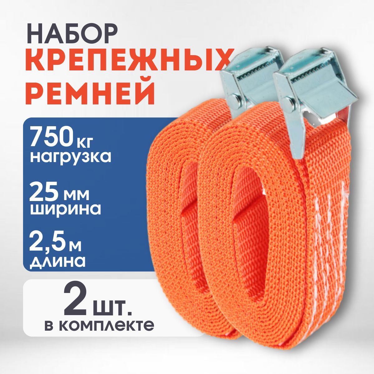 SteelPicsРеменьстяжной,2.5м,нагрузкадо0.75т,2шт.