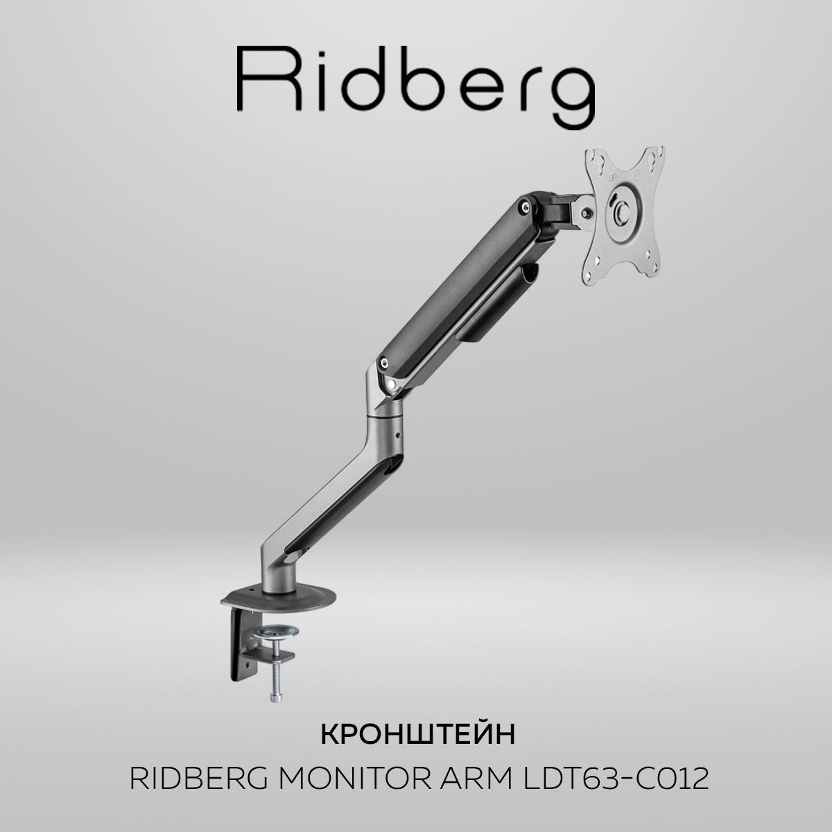 Кронштейн для монитора настольный Ridberg Monitor Arm (13-32) с 2 по 9 кг LDT63-C012 (Space Grey)