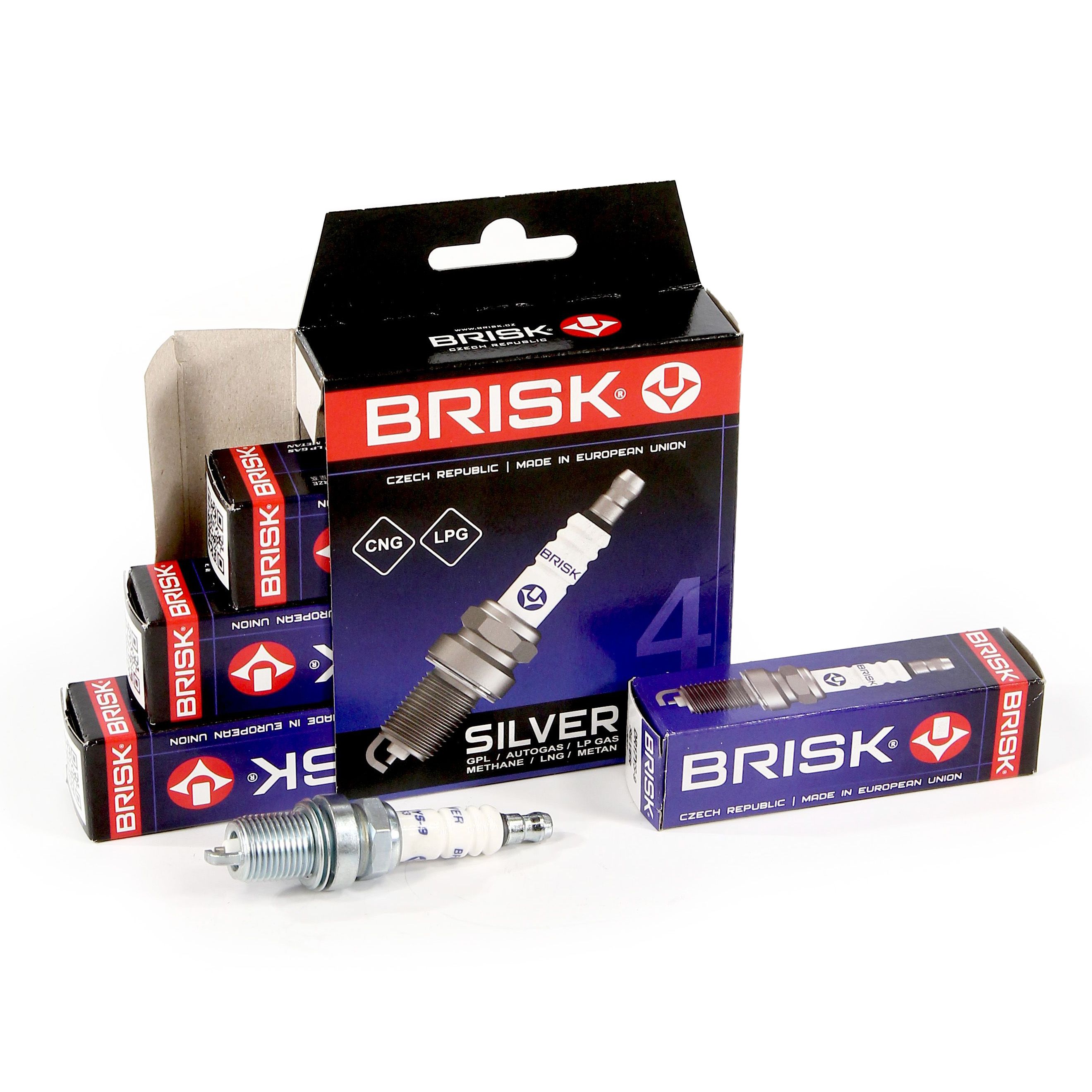 Brisk Silver LR14YS 1353 Bougies D'allumage Essence GPL GNV Autogas, 4 Pièces