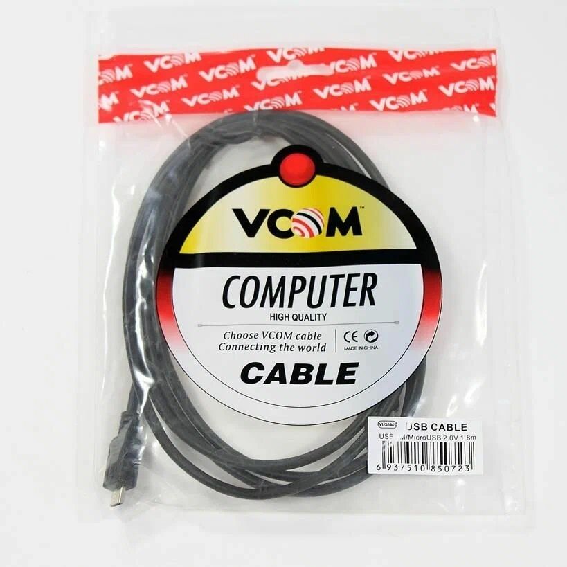 КабельVCOMUSB2.0-MicroUSB,1,8м(VUS6945)USBAM/MicroUSB2.0V1.8m