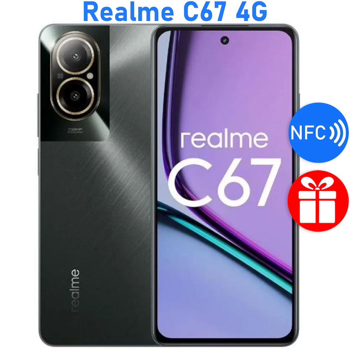 realmeСмартфонРОСТЕСТ(ЕВРОТЕСТ)RealmeC674GNFC6/128ГБ,черный