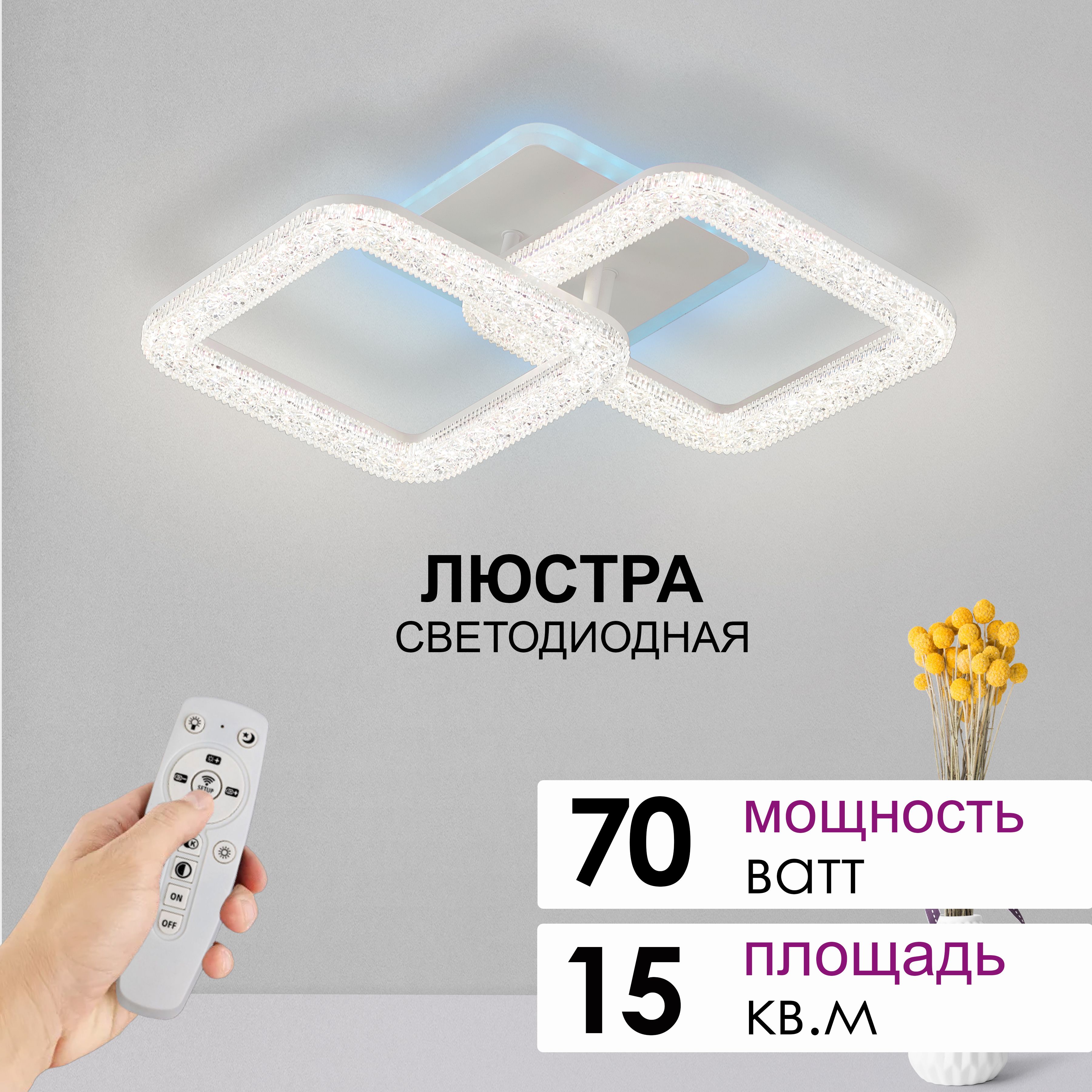 Люстра потолочная AINE Light 70 Вт с RGB подсветкой и пультом