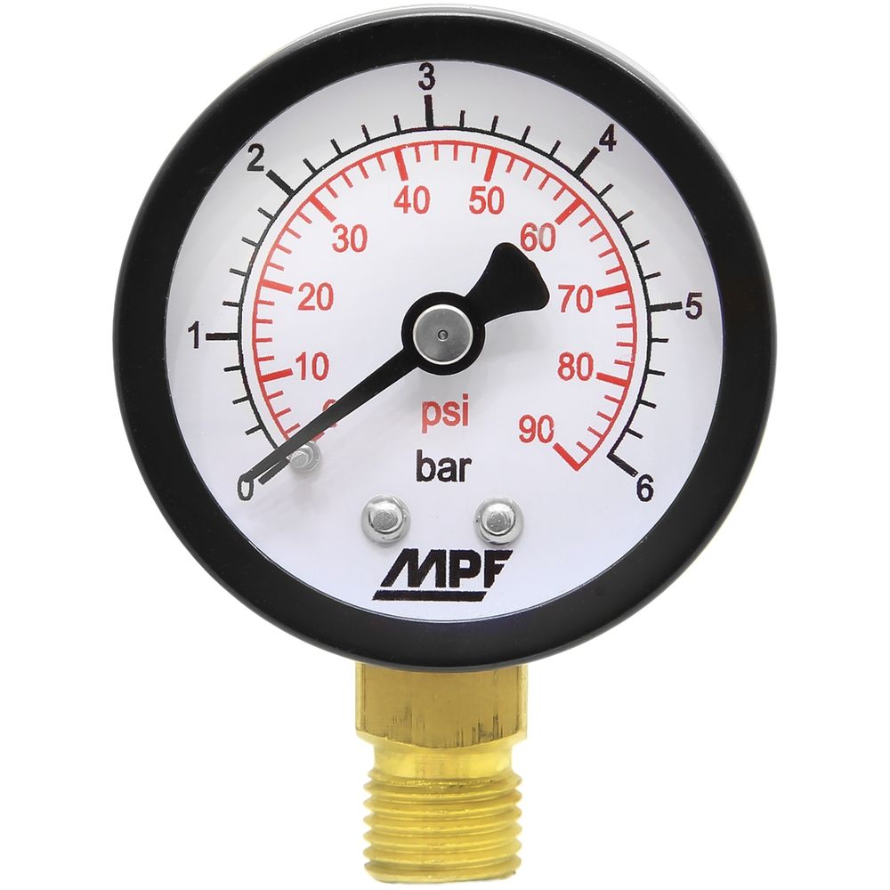 Манометр радиальный для водоснабжения, 6 Бар, класс точности 2,5, резьба 1/4" наружная, для отопления