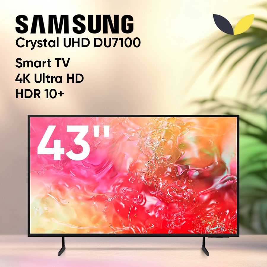 SamsungТелевизорUE43DU7100UXRU,SMARTTV,HDR10,DLNA,WiFi,Bt43"4KUHD,черный